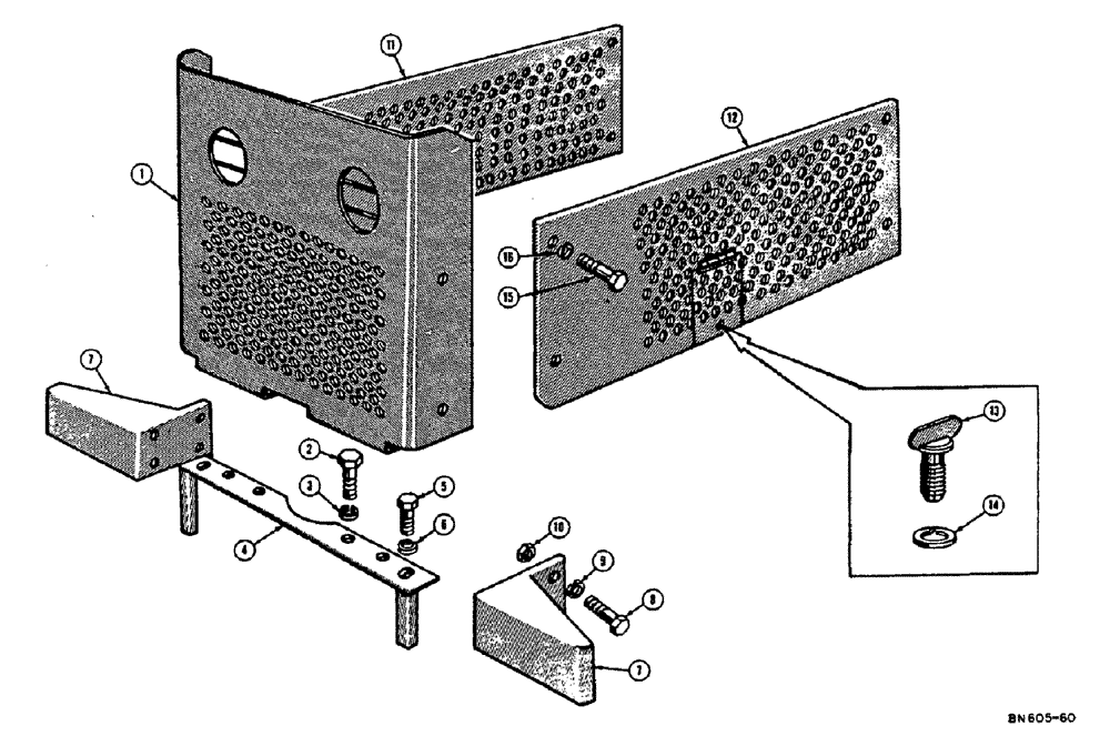 Схема запчастей Case 310E - (065) - FORESTRY RADIATOR GUARD, SIDE PLATES, AND BUMPER EXTENSIONS (05) - UPPERSTRUCTURE CHASSIS