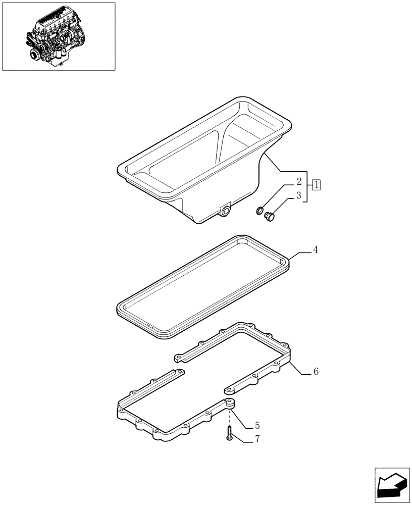 Схема запчастей Case F3AE0684D B005 - (0.04.2[01]) - OIL SUMP & RELATED PARTS (504045968) 