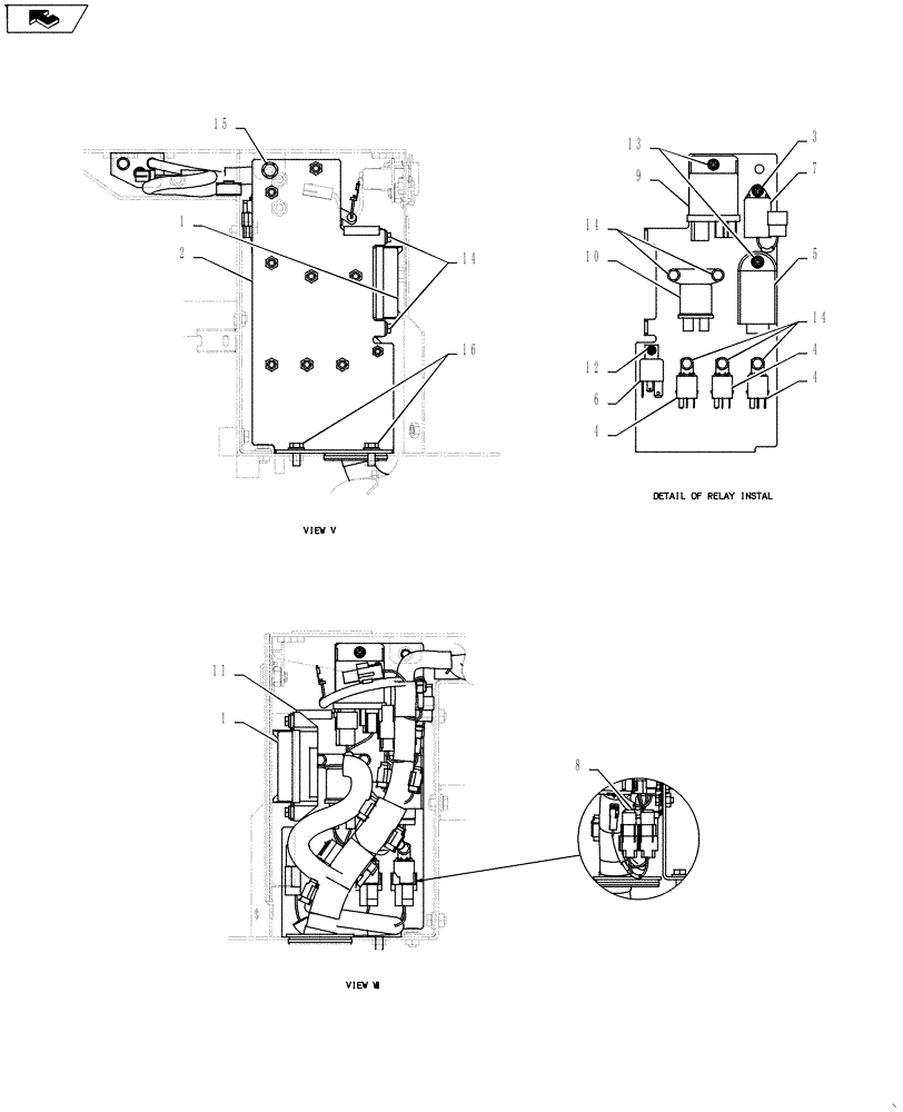 Схема запчастей Case CX55BMSR - (01-078[04]) - ELECTRICAL ASSY, UPPER (55) - ELECTRICAL SYSTEMS