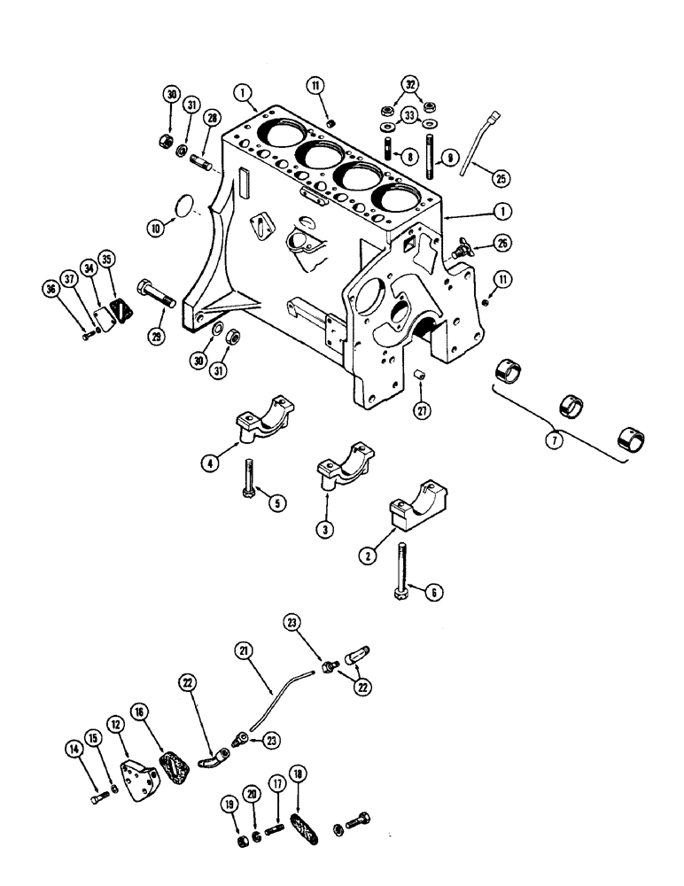 Схема запчастей Case W5 - (010) - CYLINDER BLOCK ASSEMBLY, (164) SPARK IGNITION ENGINE, WITH WET SLEEVES (02) - ENGINE