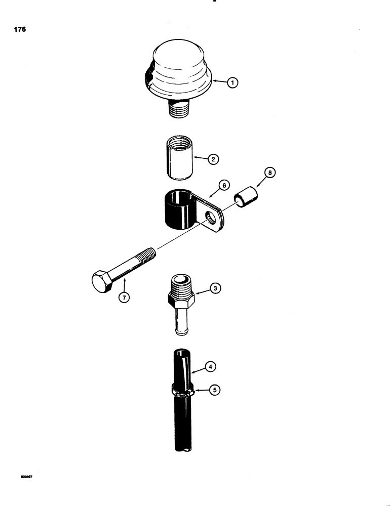 Схема запчастей Case 1150C - (176) - TRANSMISSION BREATHER (06) - POWER TRAIN