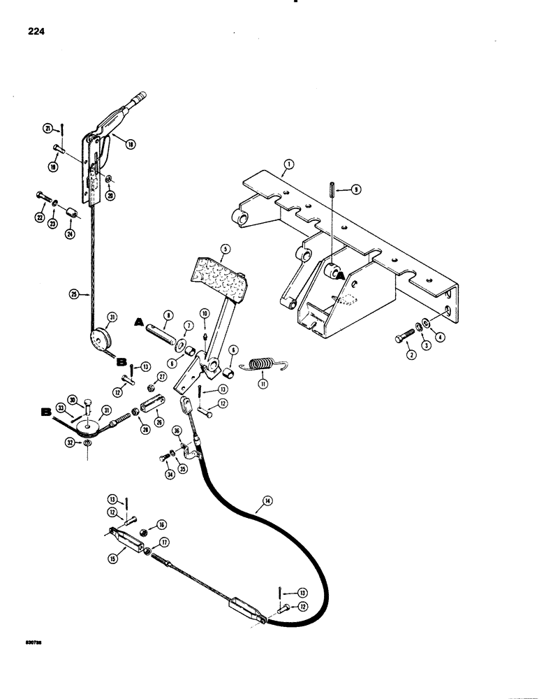 Схема запчастей Case 1150C - (224) - PARKING BRAKES - MANUAL (07) - BRAKES