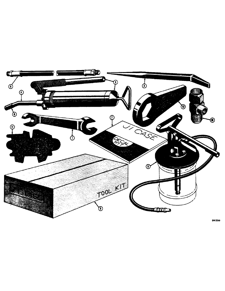 Схема запчастей Case 310C - (080) - TOOLS, GREASE GUN, AND DECALS (05) - UPPERSTRUCTURE CHASSIS