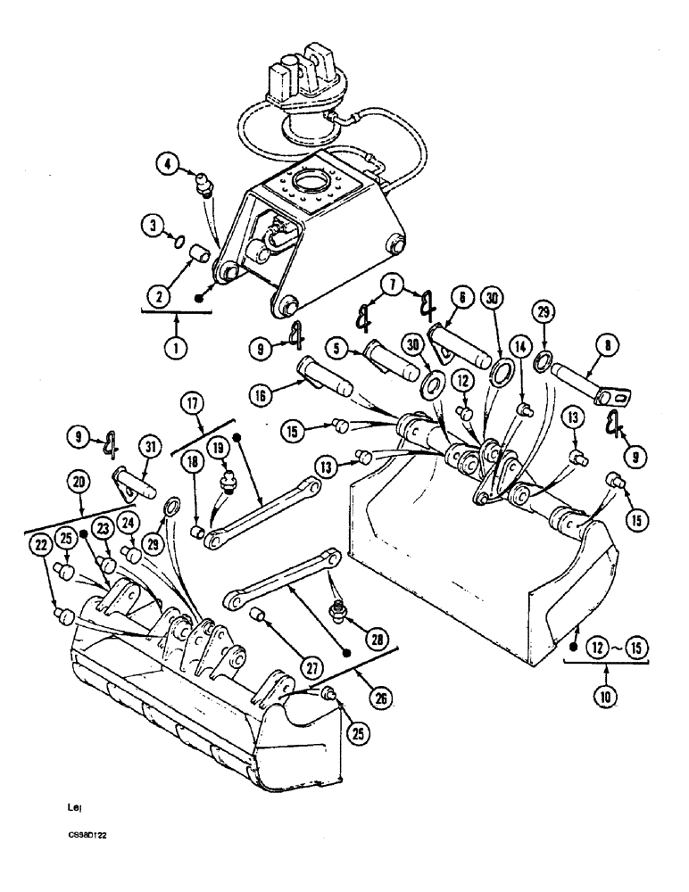 Схема запчастей Case 688 - (2-26) - HANDLING CLAMSHELL (1000L) 