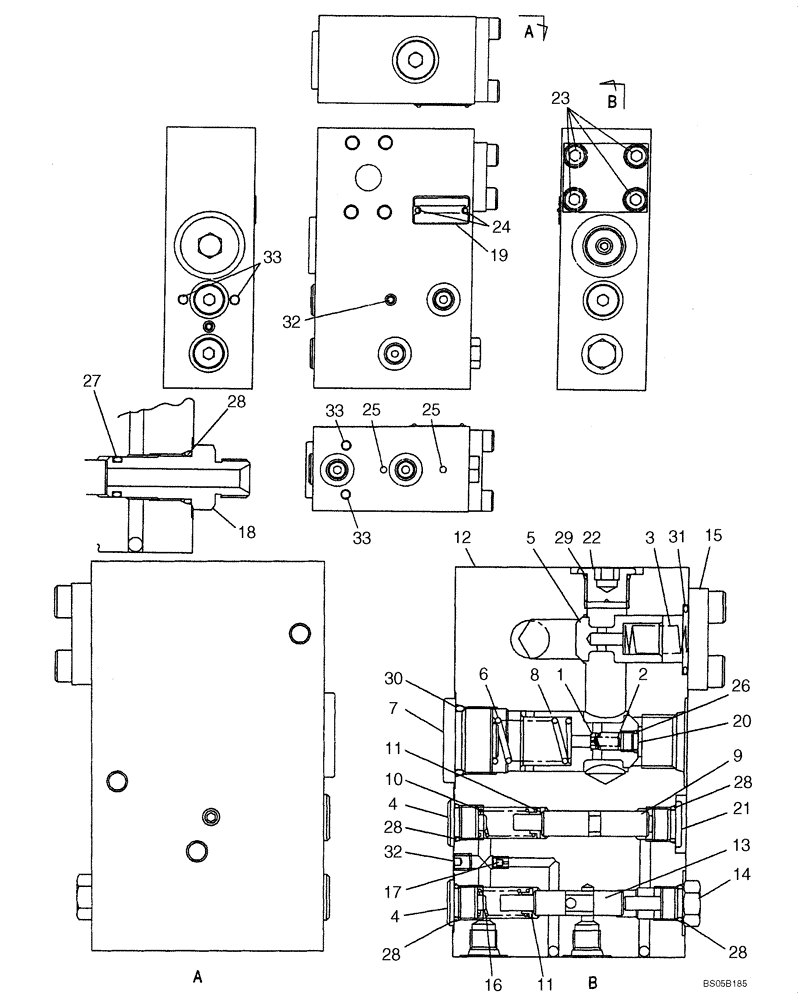 Схема запчастей Case CX225SR - (08-68) - VALVE ASSY, RELIEF - FLOW CONTROL (08) - HYDRAULICS