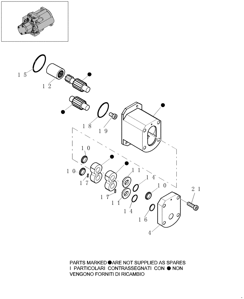 Схема запчастей Case CX22B - (1.030A[04]) - HYDRAULIC PUMP - COMPONENTS (35) - HYDRAULIC SYSTEMS