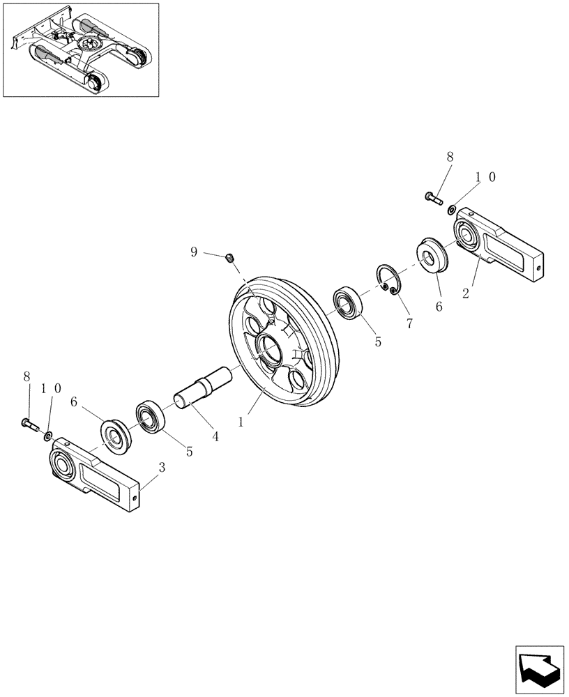 Схема запчастей Case CX31B - (3.020A[01]) - IDLER ASSY - COMPONENTS (48) - TRACKS & TRACK SUSPENSION