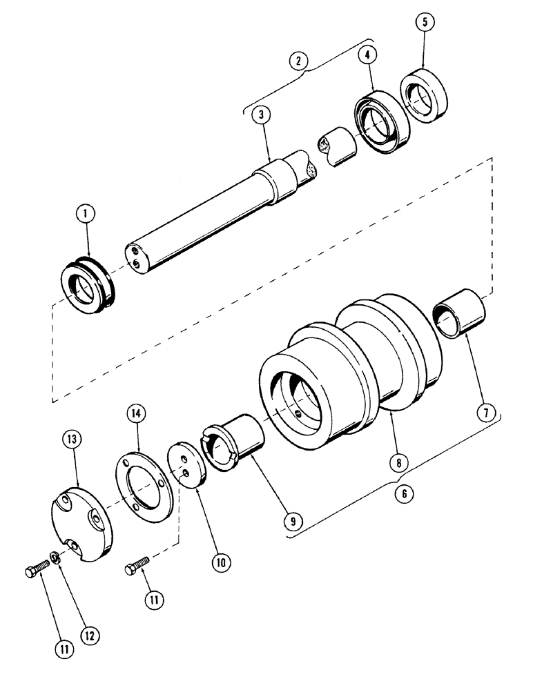 Схема запчастей Case 40 - (056) - DOUBLE FLANGE TRACK ROLLER (48) - TRACKS & TRACK SUSPENSION