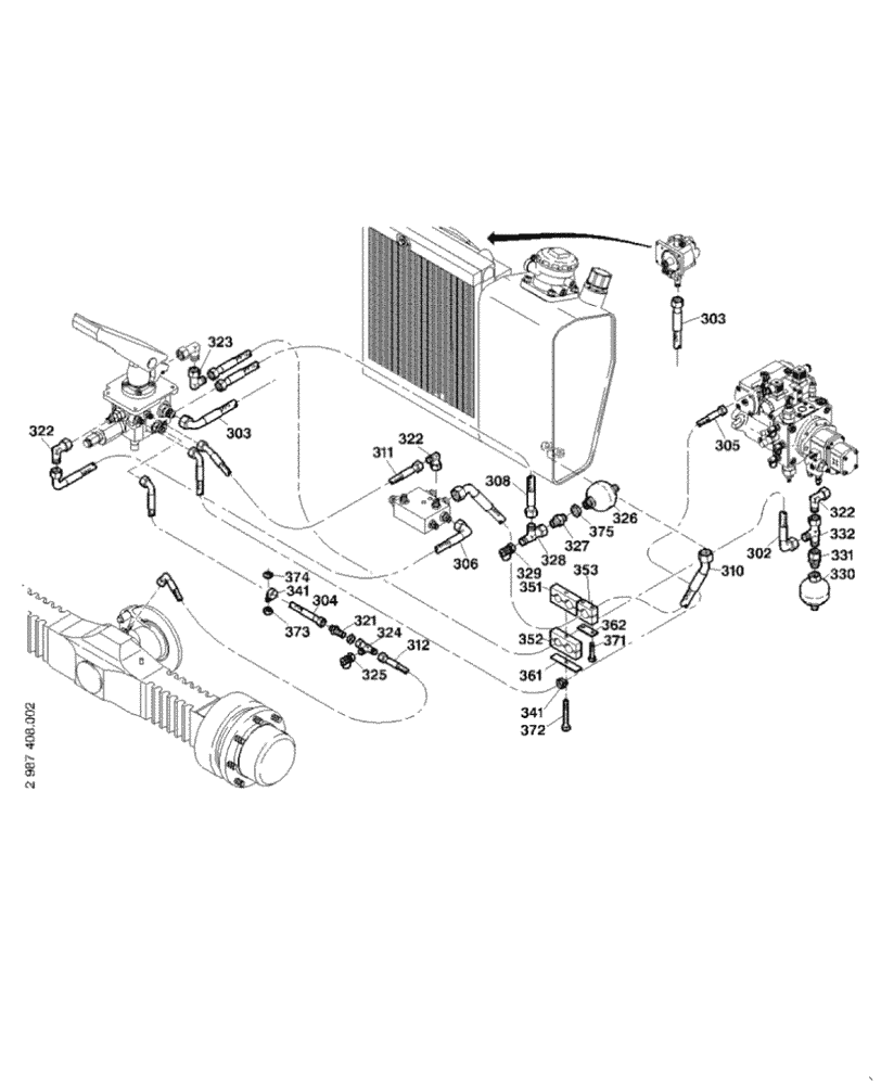 Схема запчастей Case 321D - (20.540[2987408002]) - HYDRAULIC SYSTEM BRAKE (35) - HYDRAULIC SYSTEMS