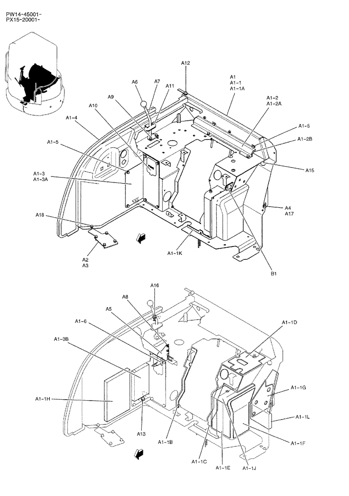 Схема запчастей Case CX36B - (01-031) - STAND ASSY, CONTROL (CAB) (05) - SUPERSTRUCTURE