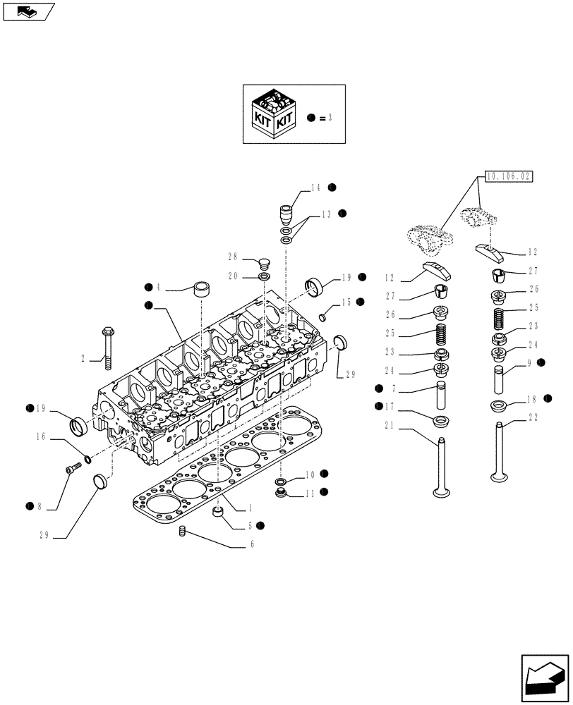 Схема запчастей Case F2CE9684E E017 - (10.101.01) - CYLINDER HEAD & RELATED PARTS (504129013 - 504029659 - 504129140) (01) - ENGINE