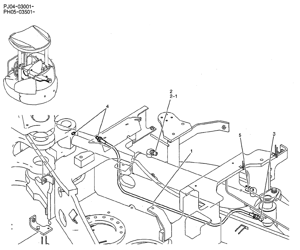 Схема запчастей Case CX50B - (02-024) - HYDRAULIC LINES, CYLINDER (SWING) (05) - SUPERSTRUCTURE