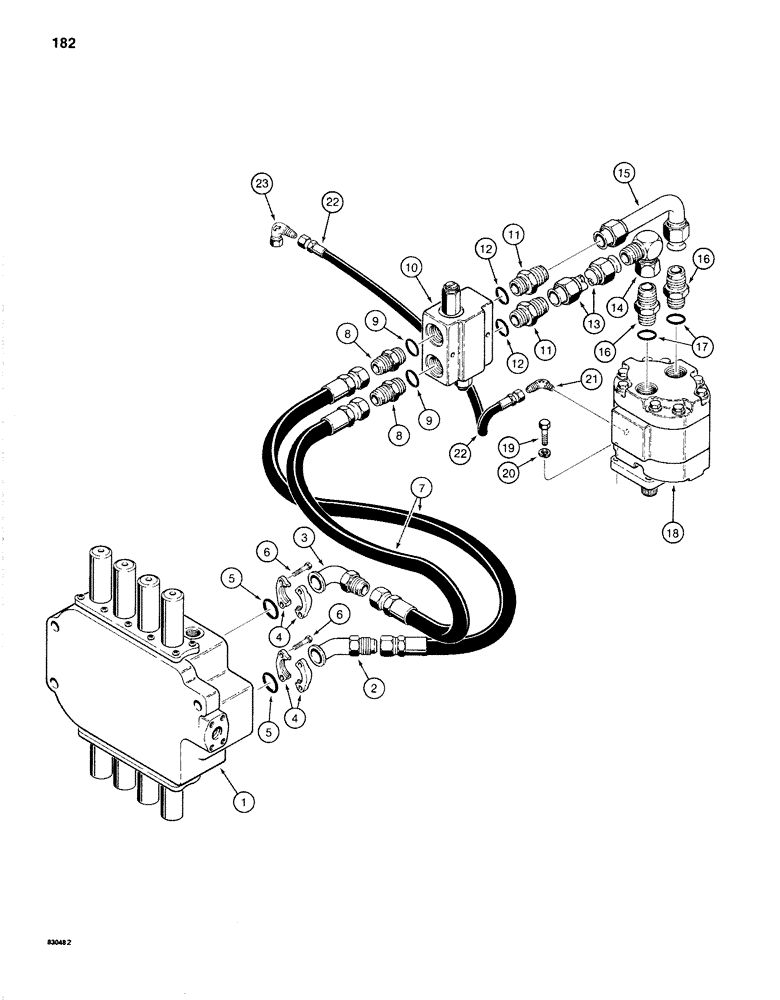 Схема запчастей Case 1280 - (182) - SWING MOTOR HYDRAULIC CIRCUIT (07) - HYDRAULIC SYSTEM