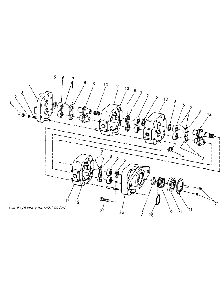 Схема запчастей Case 50 - (H04) - PUMP - HYDRAULIC TANDEM (35) - HYDRAULIC SYSTEMS