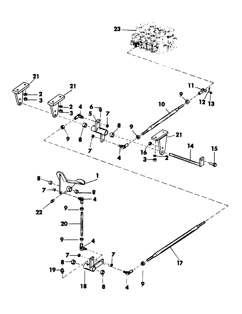 Схема запчастей Case 50 - (052) - TOOL PEDAL CONTROL AND LINKAGE (33) - BRAKES & CONTROLS