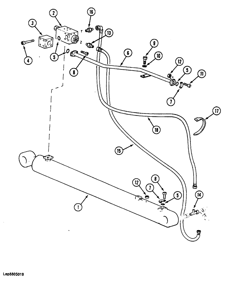 Схема запчастей Case 688 - (8-174) - ARM CYLINDER CIRCUIT, WITH LOAD HOLDING VALVE (08) - HYDRAULICS