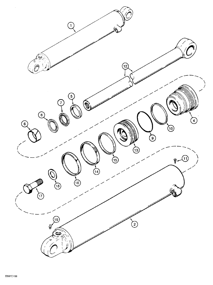 Схема запчастей Case 580SL - (8-132) - BACKHOE STABILIZER CYLINDERS (08) - HYDRAULICS