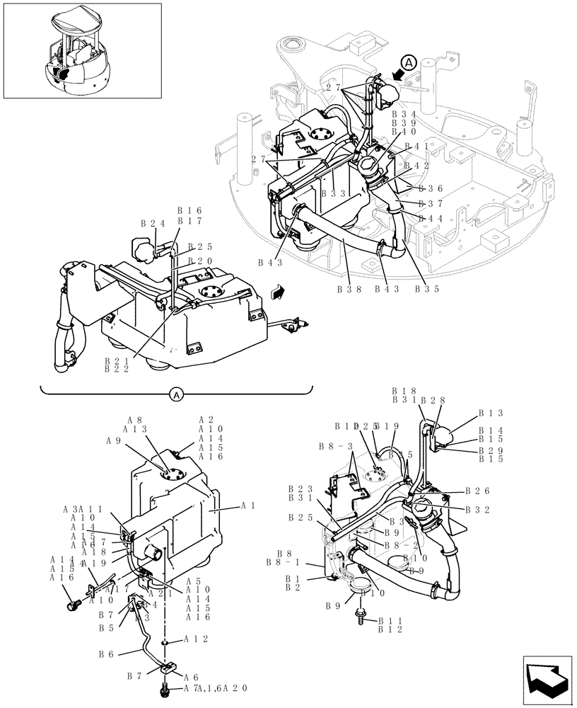 Схема запчастей Case CX22B - (060-01[1]) - FUEL TANK (CAB) (10) - ENGINE