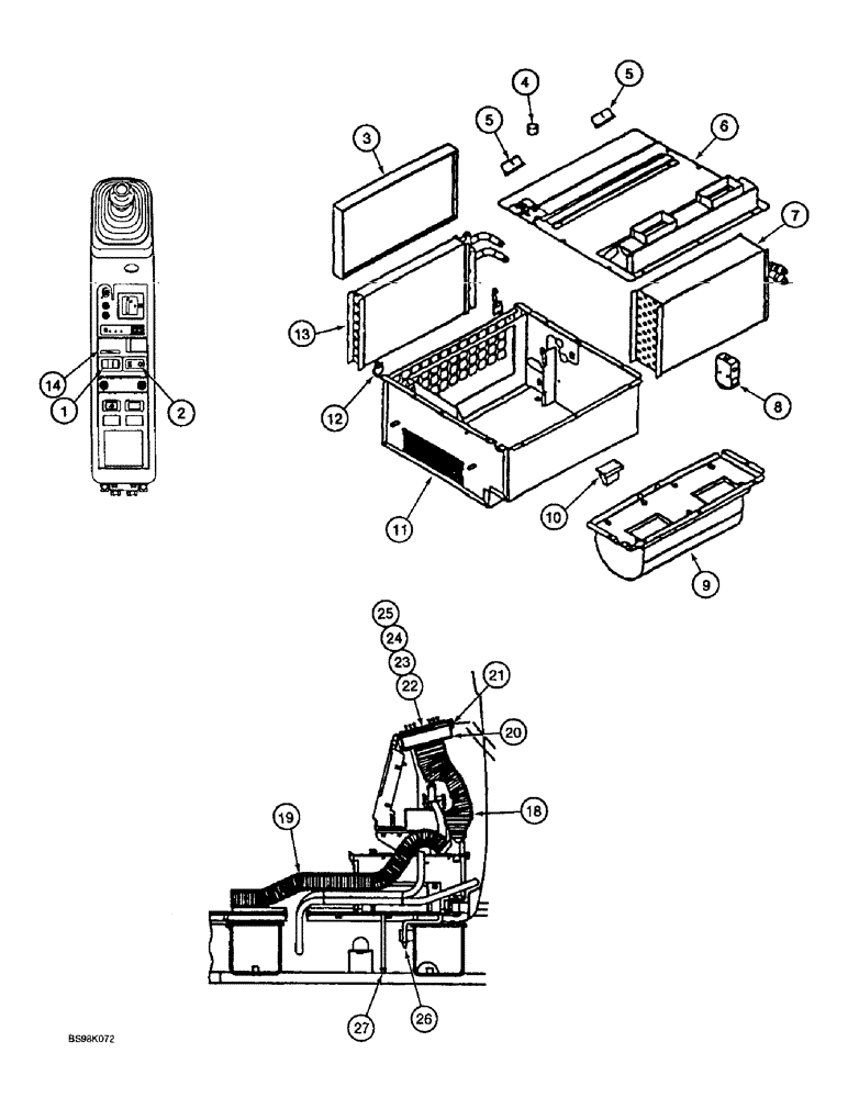 Схема запчастей Case 9060B - (9-077A) - HEATER AND AIR CONDITIONING ASSEMBLY, P.I.N. EAC0601032 AND AFTER (09) - CHASSIS