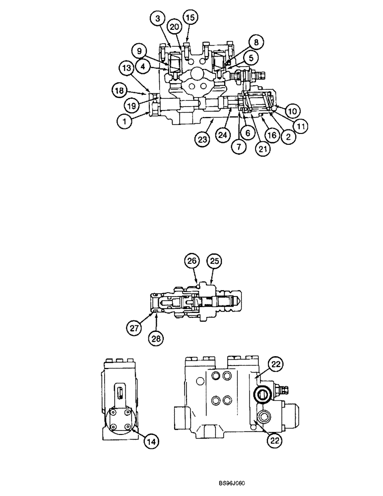 Схема запчастей Case 9060B - (8-190) - LOAD HOLDING OPTION, ARM CYLINDER HOLDING VALVE ASSEMBLY (08) - HYDRAULICS