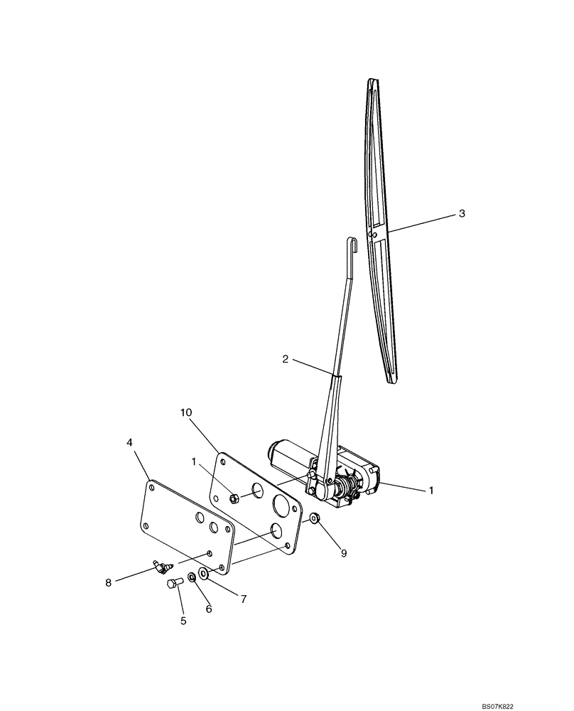 Схема запчастей Case 850K - (04-24) - WIPER, REAR - CAB (04) - ELECTRICAL SYSTEMS