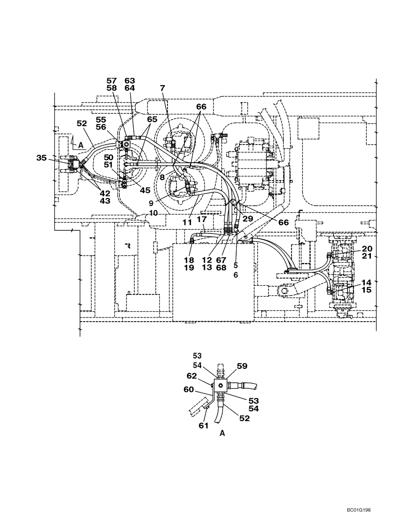 Схема запчастей Case CX800 - (08-08) - HYDRAULICS - DRAIN LINE, MODELS WITH LOAD HOLD (08) - HYDRAULICS