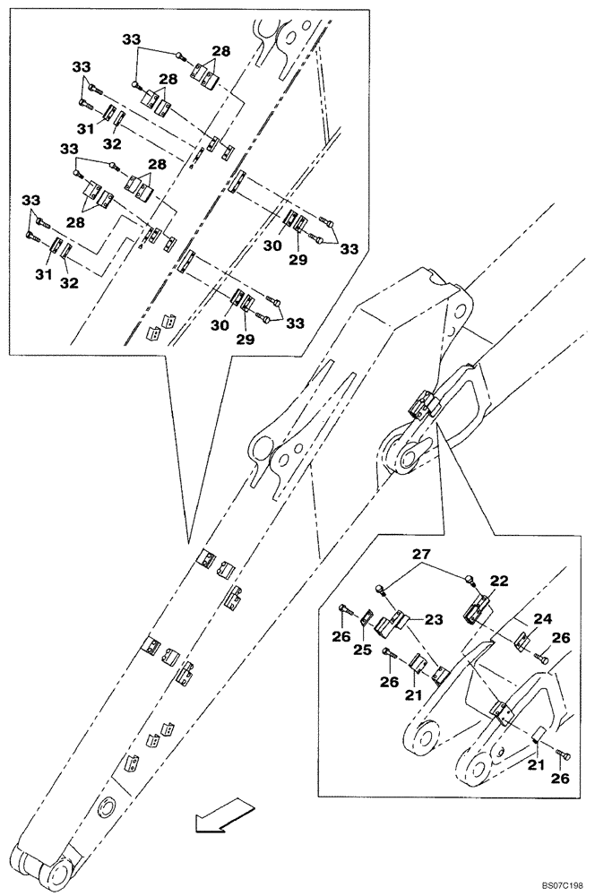 Схема запчастей Case CX210B - (09-39[01]) - CLAMPS - ARM (09) - CHASSIS/ATTACHMENTS