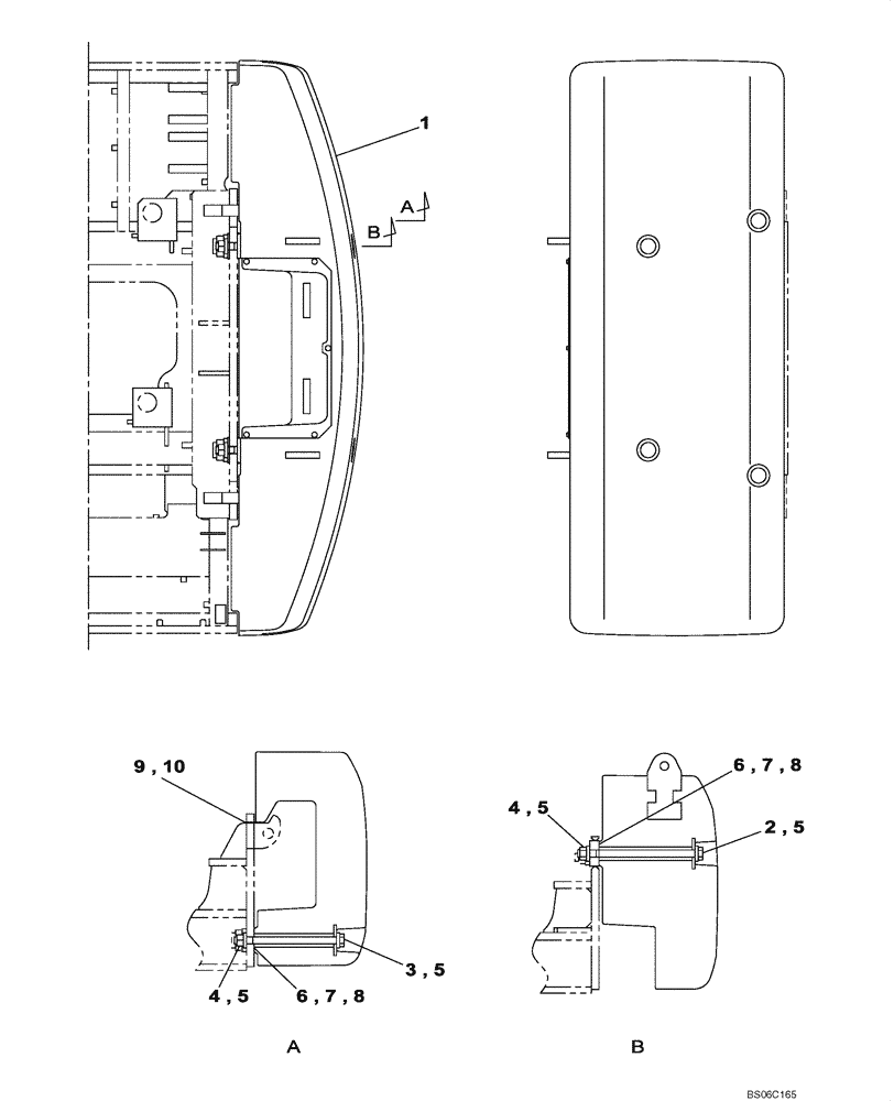 Схема запчастей Case CX700 - (09-004-01[01]) - COUNTERWEIGHT - SOUNDPROOFING - SELF-DETACHING COUNTERWEIGHT SYSTEM (09) - CHASSIS/ATTACHMENTS