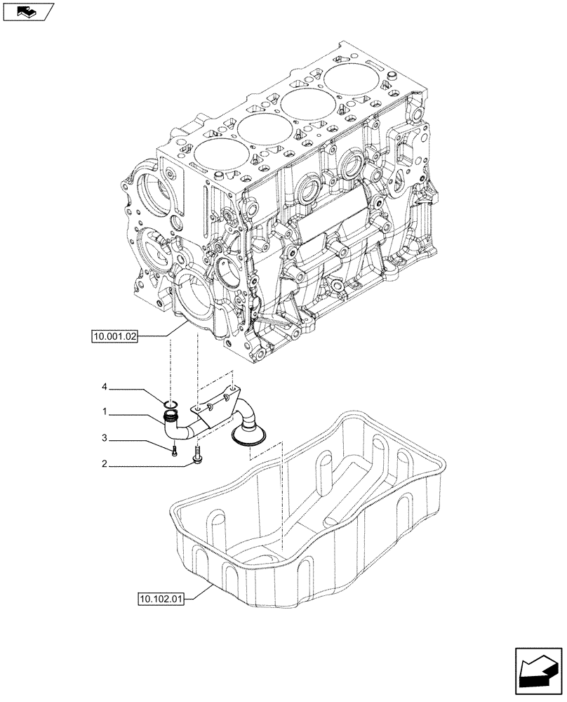 Схема запчастей Case F5HFL413B A001 - (10.304.03) - OIL PUMP PIPING (504154691) (10) - ENGINE