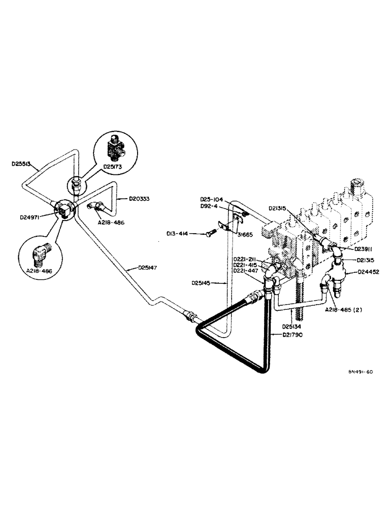 Схема запчастей Case 310 - (26) - HIGH PRESSURE CARRY-OVER HYDRAULICS 