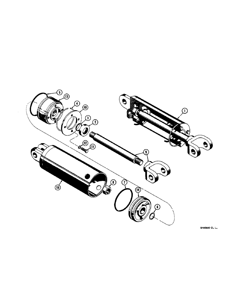 Схема запчастей Case 310F - (230[1]) - A8282 THREE POINT HITCH HYDRAULIC CYLINDER (07) - HYDRAULIC SYSTEM