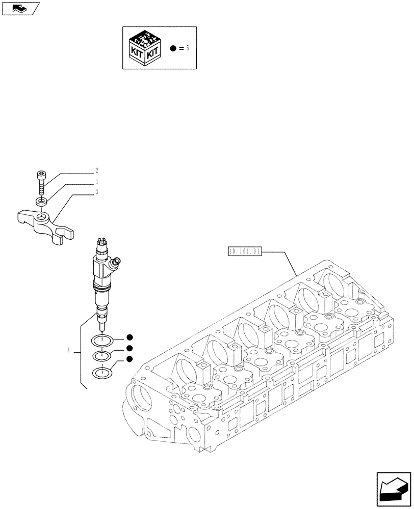 Схема запчастей Case F3AE0684S E914 - (10.218.02) - FUEL INJECTORS (10) - ENGINE