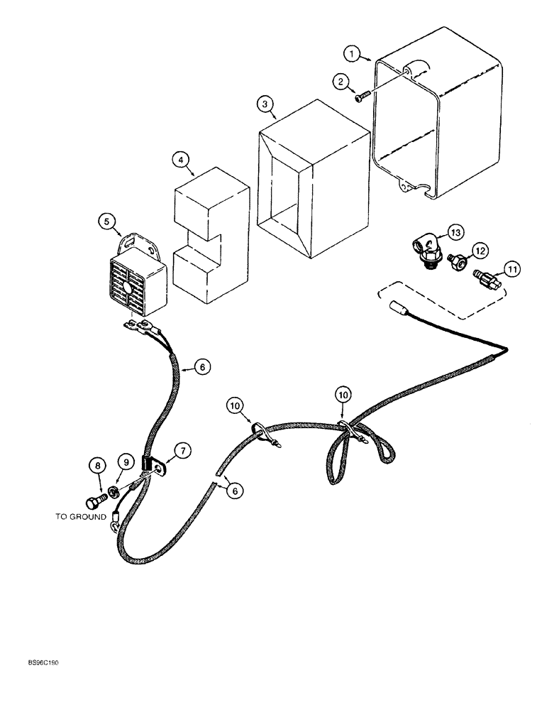 Схема запчастей Case 550G - (4-22) - BACKUP ALARM (06) - ELECTRICAL SYSTEMS