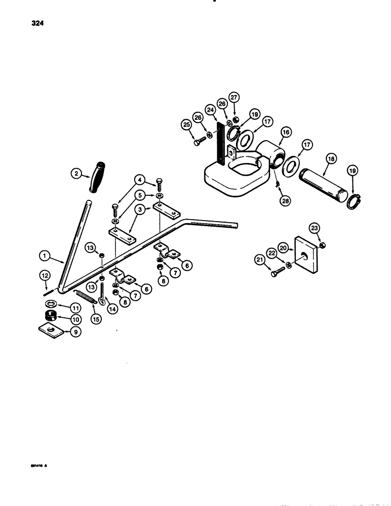 Схема запчастей Case 780B - (324) - BOOM LATCH (09) - CHASSIS/ATTACHMENTS