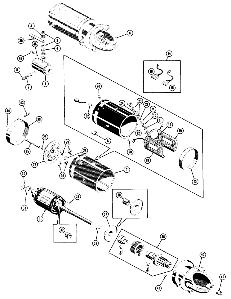 Схема запчастей Case 600 - (042) - 11239 STARTER AND SOLENOID ASSEMBLY. (AUTO-LITE #MAW-4039) (06) - ELECTRICAL SYSTEMS