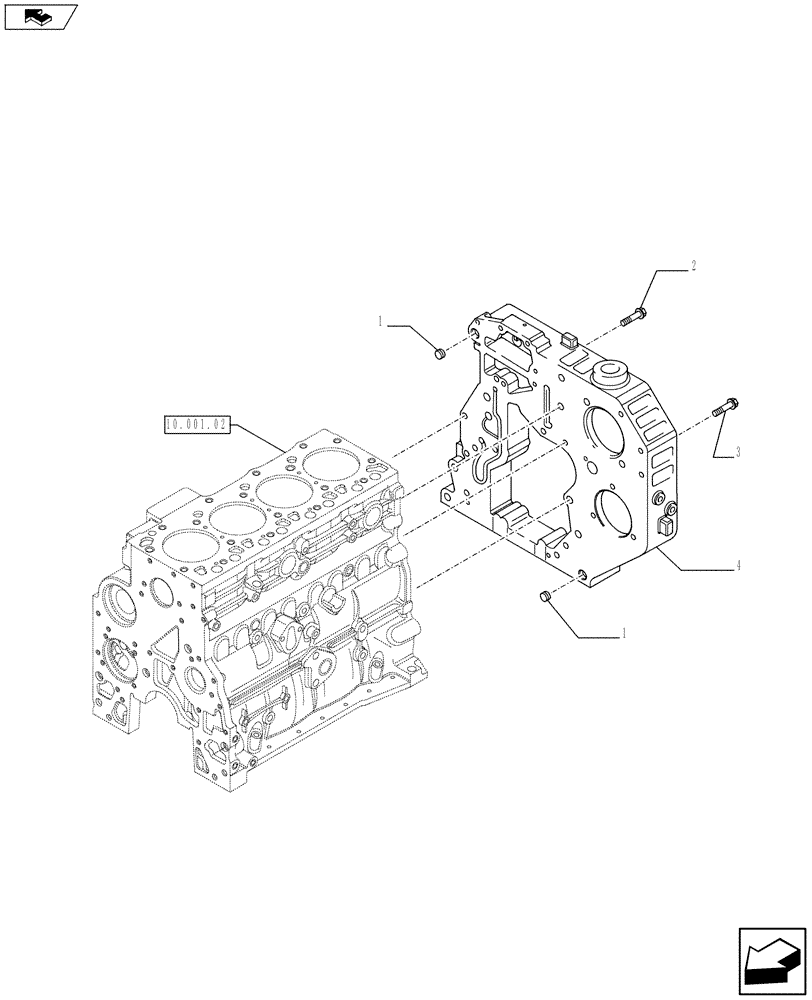 Схема запчастей Case F4HE9484C J100 - (10.106.03) - CRANKCASE COVERS (2855800) (10) - ENGINE