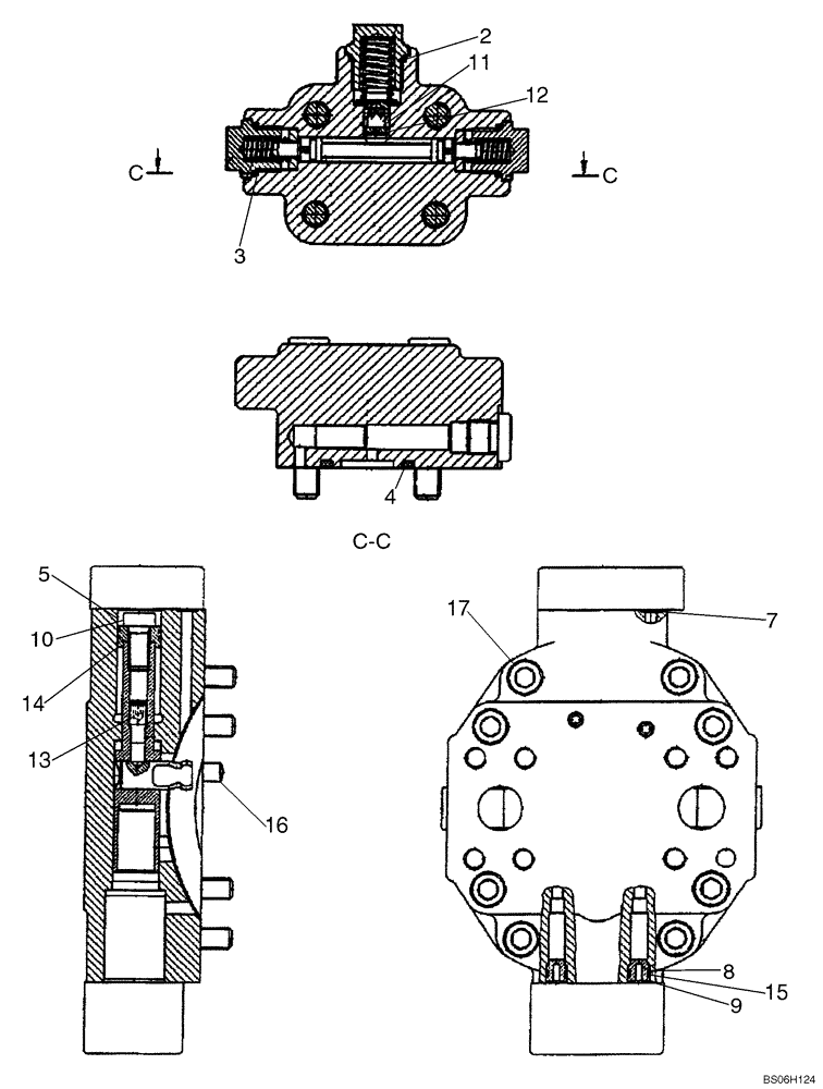 Схема запчастей Case 1150K - (06-11) - HYDROSTATIC MOTOR (06) - POWER TRAIN