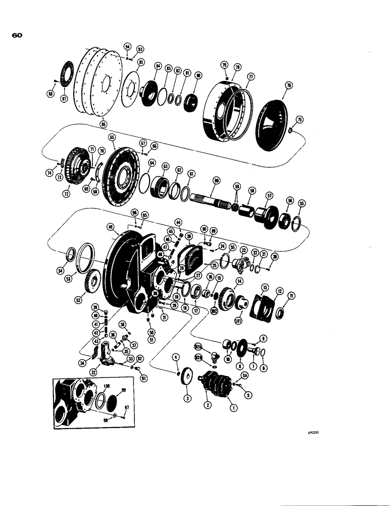 Схема запчастей Case 850 - (060) - TORQUE CONVERTER (03) - TRANSMISSION