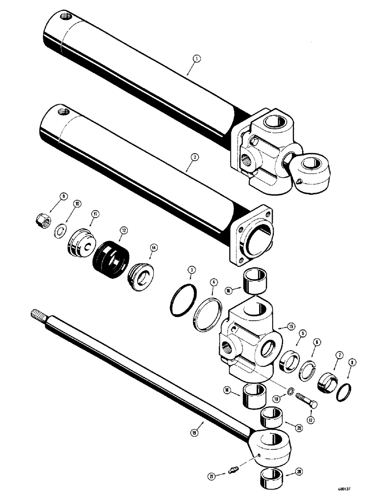 Схема запчастей Case 23 - (060) - D28325 AND D28326 BACKHOE SWING CYLINDERS 