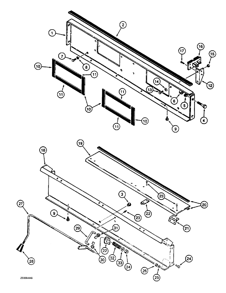 Схема запчастей Case 1155E - (9-096) - BLOWER HOUSING AND AIR FLOW CONTROL, INSIDE CAB ROOF (09) - CHASSIS/ATTACHMENTS