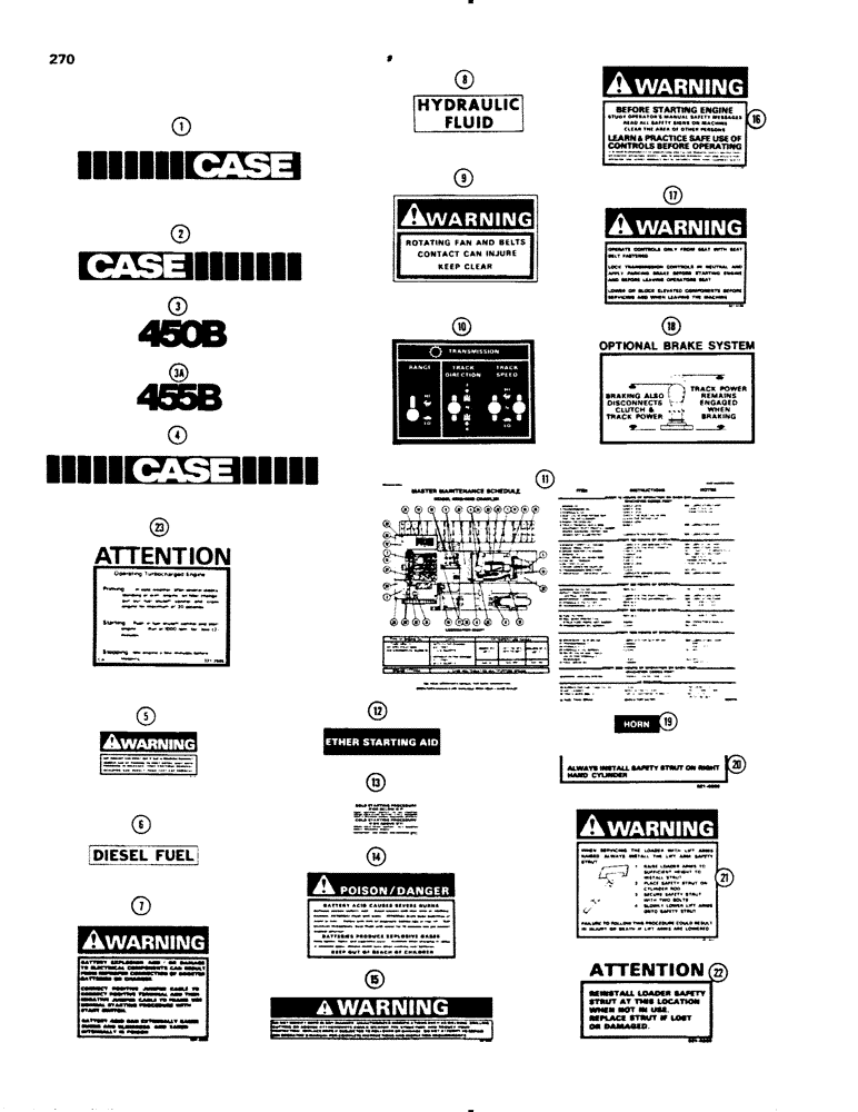 Схема запчастей Case 455B - (270) - DECALS (05) - UPPERSTRUCTURE CHASSIS
