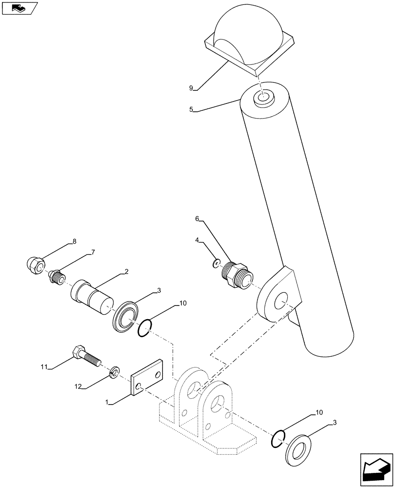 Схема запчастей Case SV211 - (35.610.AE[03]) - MOUNTING - HYDRAULIC CYL, PLATFORM TILT (35) - HYDRAULIC SYSTEMS