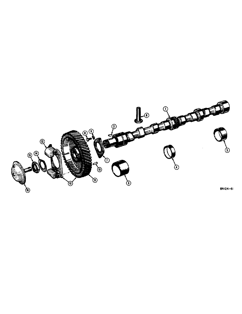 Схема запчастей Case 420B - (016[1]) - CAMSHAFT AND TIMING GEAR (01) - ENGINE