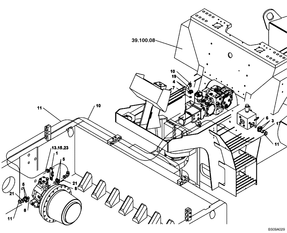 Схема запчастей Case SV212 - (35.353.08) - LINES, FRONT DRUM DRIVE - ASN DDD003016 (35) - HYDRAULIC SYSTEMS