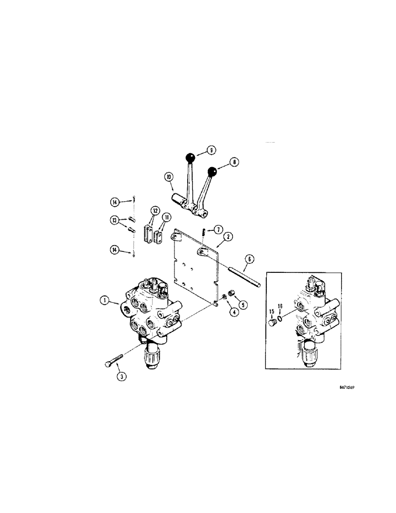 Схема запчастей Case 350 - (328[1]) - TWO LEVERS - TWO SPOOLS (07) - HYDRAULIC SYSTEM