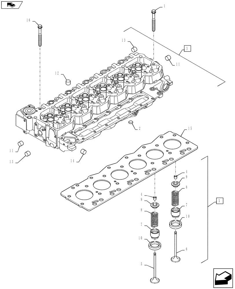 Схема запчастей Case F4DFE613B A004 - (10.101.01) - CYLINDER HEAD (10) - ENGINE