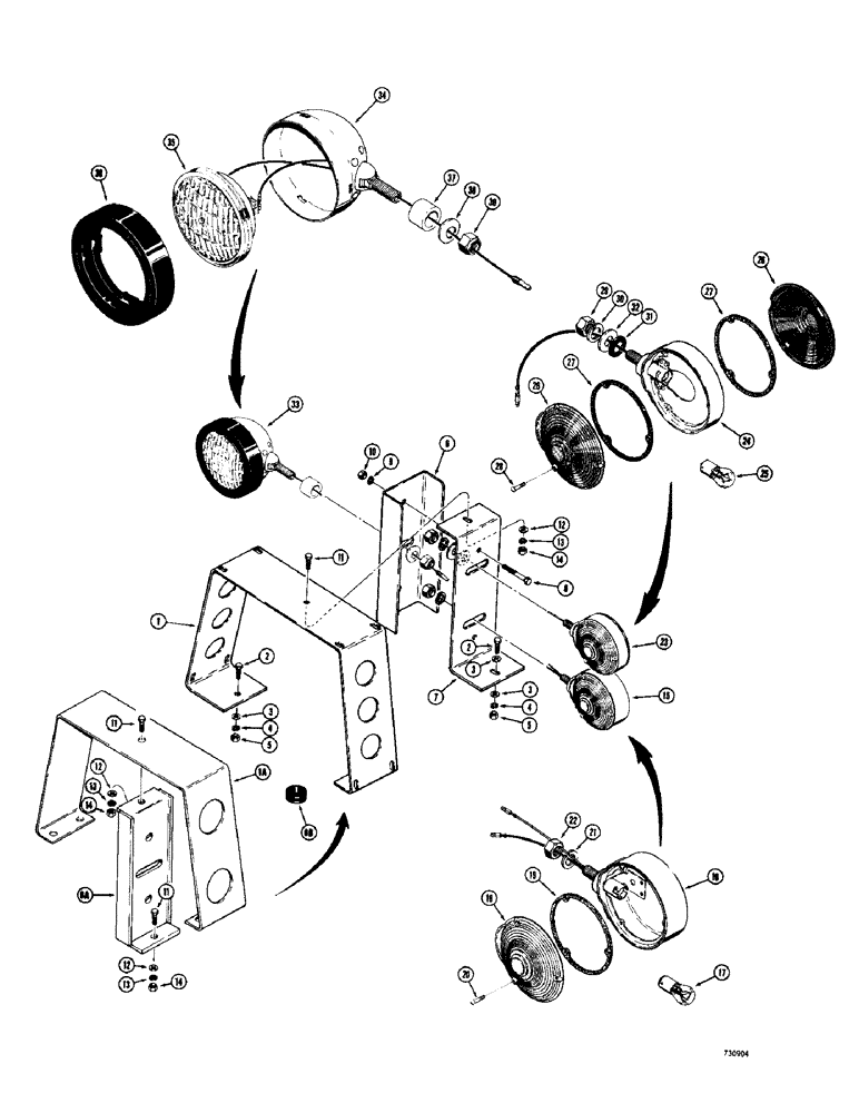 Схема запчастей Case 780 - (116) - REAR LIGHTS AND BRACKETS (04) - ELECTRICAL SYSTEMS