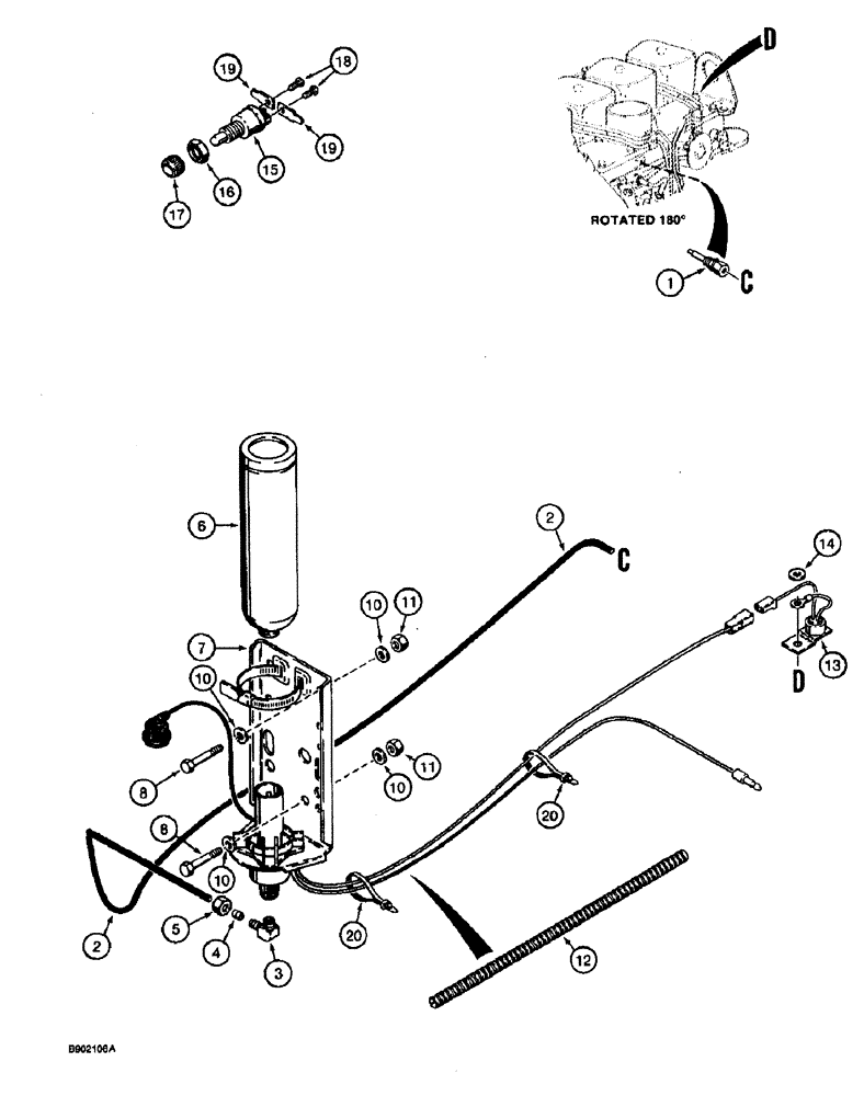 Схема запчастей Case 590 - (2-10) - COLD START SYSTEM (02) - ENGINE