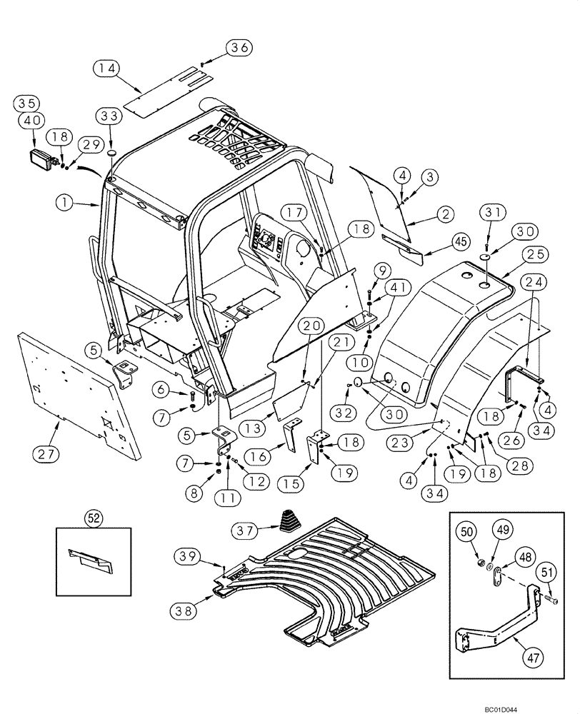 Схема запчастей Case 586G - (09-27) - CANOPY, ROPS (09) - CHASSIS