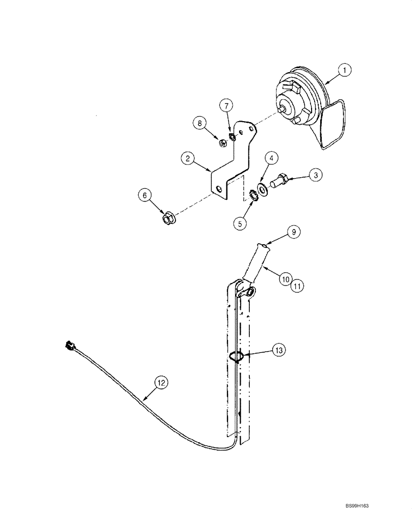 Схема запчастей Case 1845C - (04-09B) - HORN, JAF0277353 - (04) - ELECTRICAL SYSTEMS